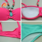 Andzhelika 2017 Summer Children's Swimwear Decoration Neck Girls Bikinis Set Push up Swimming Suit Kid Bathing Suit 317003