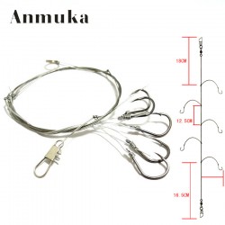 Anmuka 1pcs String Hook 5# 6# 7# 8# 9# 10# 11# 12# Explosion Fishhooks Carbon Steel Bait Holder Fishing Hooks Set