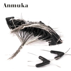 Anmuka 50pcs Double Hooks Contactor Device Line Space Bifurcation Eight Type Space Bean Line Swivel Tool Fishing Accessories