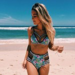 Ariel Sarah Brand 2017 Push Up Bikini  High Waist Swimsuit Swimwear Women Sexy Bikinis Set Floral Swimming Suit for Women Q134