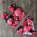 Ariel Sarah Brand Bikini 2017 Swimwear Women Swimsuit Off Shoulder Biquini High Waist Bikinis Set Maillot De Bain Femme Q054