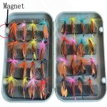 Attractive 32pcs Boxed fly fishing lure set Artificial bait trout fly fishing lures hooks tackle with box Butterfly Insect 