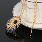 Austrian Crystal jewelry sets for women party fashion gold color rhinestone charm pendant necklace earrings set indian bijoux