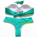 BANDEA 2016 Sexy  Women Push UP Bikini Brazilian Patchwork Swimwear Neon Color Bathing suits Swimsuit Biquini
