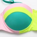 BANDEA 2016 Sexy  Women Push UP Bikini Brazilian Patchwork Swimwear Neon Color Bathing suits Swimsuit Biquini