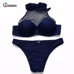 BANDEA 2017 Women Sexy Push Up Swimwear High Neck Bikini Brazilian Bathing Suit Biquinis Swimsuit Halter Top Bikinis Set HA729