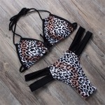 BANDEA maillot de bain femme women bikini set 2017 halter swimwear print swimsuit sexy leopard bathing suit padded bikini HA004