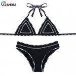 BANDEA women swimsuit sexy women bikini set low waist brazilian bikini halter swimwear knitting bikini set beach wear HA526