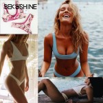 BEKOSHINE Swimsuit 2017 Women Sexy Bikini Set Shell bikini triangle swimwear bikinis crochet brazilian bikinis bathing suit