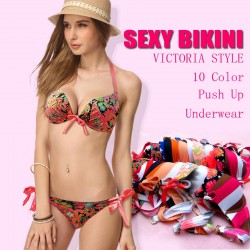 Bikinis Women New 2017 Swimsuit Women Vintage Swimwear  Brand Biquini Push Up Swim Suit  Underwire USA