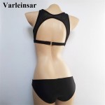 Biquini 2017 mesh high neck bikini set pad female swimwear women bathing suit swim wear sexy two pieces swimsuit beachwear V157