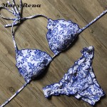 Blue and white porcelain printing 2017 Bikini Set Wear Swim Suit Brazilian Bikini Swimwear Bathing Suit Women Biquini Z30