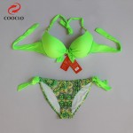 COOCLO 2016 women hot bikini, push up swimwear explosion models bandeau biquini vintage  brand name women bikini set  swimsuit
