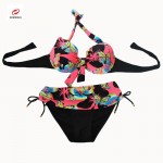 Cooclo Brand Plus Size 6XL Women Bikinis Set Butterfly Printed Push Up Biquini Swimwear Underwire Bathing Beach Cooclo Swimsuits