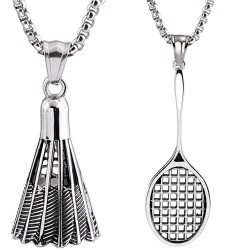 Couple lover's Fitness Sport Pendant Necklace With Badminton & Battledore Charm Pendant Finess Jewelry For Female Or Male 