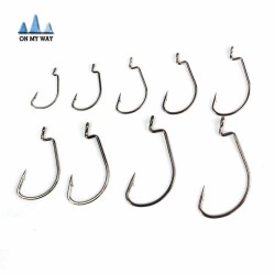 DAGEZI 2017 Hot 100pcs/lot black High carbon Steel Fishing Hooks Crank Lead Sharp Hooks 9 Sizes super big black Wide crank hook
