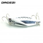 DAGEZI 5cm/10g Silver Metal Spinner Spoon Fishing Lure Hard Baits Sequins Noise Paillette Treble Hook Tackle