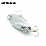 DAGEZI 5cm/10g Silver Metal Spinner Spoon Fishing Lure Hard Baits Sequins Noise Paillette Treble Hook Tackle