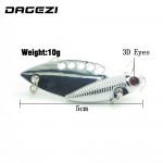 DAGEZI 5cm/10g Silver Metal Spinner Spoon Fishing Lure Hard Baits Sequins Noise Paillette Treble Hook Tackle