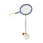 DoreenBeads 2016 Fashion Enamel Sports Badminton/ Table tennis Brooch Pins Jewelry Accessories 1 Piece