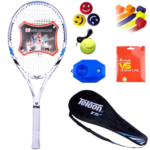 Dragon Teloon tennis racket college students beginner set carbon composite ultra light shock absorber men and women single perso