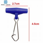 Easy Catch 10pcs Fishing Sinker Slip Clips Blue Plastic Head Swivel With Hooked Snap Fishing Weight Slide For Braid Fishing Line