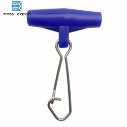 Easy Catch 10pcs Fishing Sinker Slip Clips Blue Plastic Head Swivel With Hooked Snap Fishing Weight Slide For Braid Fishing Line