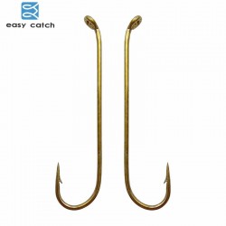 Easy Catch 200pcs 79580 Fishing Hooks Tea Color Long Shank Streamer Dry Fly Tying Fishing Hook For Jig Size 2 4 6 8 10