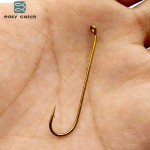 Easy Catch 200pcs 79580 Fishing Hooks Tea Color Long Shank Streamer Dry Fly Tying Fishing Hook For Jig Size 2 4 6 8 10