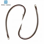 Easy Catch 200pcs 8245 Carp Fishing Hooks Silver Teflon Coated Circle Curve Shank Carp Hair Rigs Fishing Hook Size 2 4 6 8
