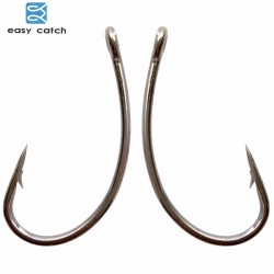 Easy Catch 200pcs 8245 Carp Fishing Hooks Silver Teflon Coated Circle Curve Shank Carp Hair Rigs Fishing Hook Size 2 4 6 8