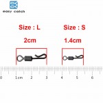 Easy Catch 20pcs Matte Black Rolling Quick Change Swivels Carp Rigs Long Body Q-shaped Swing Snap Connector
