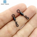 Easy Catch 20pcs Matte Black Rolling Quick Change Swivels Carp Rigs Long Body Q-shaped Swing Snap Connector