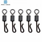 Easy Catch 20pcs Matte Black Rolling Quick Change Swivels Carp Rigs Long Body Q-shaped Swing Snap Connector