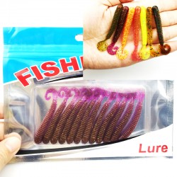 Fishing lure soft with salt smell 12pcs 1.3g/6cm vivid Fishing Worm Swimbait Soft Lure Fishing Bait Fishing Lure Artificial 148