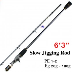 Free Shipping 1.9m 1+1 Section Jigging Rod Fishing Rod FUJI REEL SEAT AND RING Jig Rod CW 20-180g Slow Jigging Rod