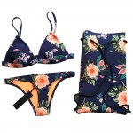 Free Shipping 2016 Women Neoprene Swimwear Bikini Floral Neoprene Bikini set Neoprene bikini Bathing suits