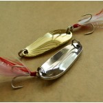 Free shipping fishing spoon lure metal lure silver/gold 8g 12g 14g spoon bait hard lure cheap fishing lure China fishing tackle