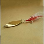 Free shipping metal fishing lure spoon spinner bait 6g 10g gold/silver 360 degree rotation fishing tackle China Hard Bait