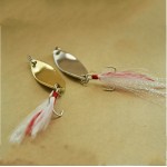 Free shipping metal fishing lure spoon spinner bait 6g 10g gold/silver 360 degree rotation fishing tackle China Hard Bait