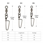 Goture 200pcs/bag Fishing Swivel Rolling Swivel with Coastlock Snap Size 6, 4, 2 Hook Lure Connector Terminal Fishing Tackle