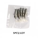 Goture 5pcs/lot Grey Soft Lure 8.5cm 16g Wobblers Artificial Bait Silicone Fishing Lures Sea Bass Carp Fishing Lead Fish Jig