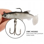 Goture 5pcs/lot Grey Soft Lure 8.5cm 16g Wobblers Artificial Bait Silicone Fishing Lures Sea Bass Carp Fishing Lead Fish Jig