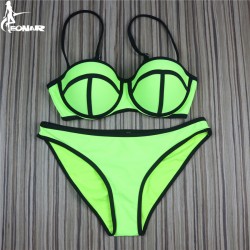 High Grade Nylon Bikinis 2016 Swimwear Women Bandage Swimsuits  Brazilian Push Up Bikini Set Bathing Suits Biquini Beach Wear