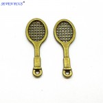 High Quality 50 Pieces/Lot 28mm*10mm Antique Bronze Plated badminton racket badminton Charm