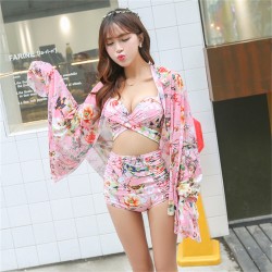 High Waist Swimsuit Bandage Bikini Floral Print Retro Vintage Bathing Suit Biquini Plus Size Swimwear Push Up Beach Wear Clothes
