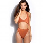 Itsroya Brand New Women's Swimming Suit Hanging neck Two Pieces Sexy Bikini Set Solid design chest  Swimwear Women Bikini