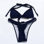 JABERAI Sexy Strapless Bikini Set Women Micro Swimwear 2017 V Thong Bottom Solid Halter Swimsuit Strappy Padded Bathing Suit