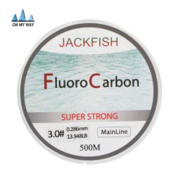 JACKFISH HOT SALE 500M Fluorocarbon Fishing Line  5-32LB test Carbon Fiber Leader Line 0.165-0.46mm fly fishing line pesca