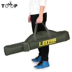 LEO 100cm/150cm Fishing Bags Portable Folding Fishing Rod Carrier Canvas Fishing Pole Tools Storage Bag Case Fishing Gear Tackle